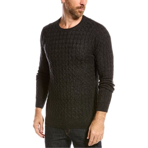 Scott & Scott London Wool & Cashmere-Blend Crewneck Sweater Size L Cable Knit - Picture 1 of 8